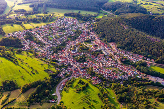 Aerial photograpy of Busenberg in the state Rhineland-Palatinate, Germany