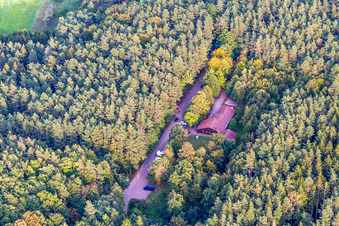 Drachenfels Hut at Drachenfels Castle in Busenberg in the state Rhineland-Palatinate, Germany