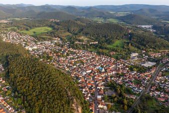 Dahn in the state Rhineland-Palatinate, Germany out of the air