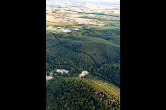Oblique view of Construction site of the west tunnel portal for the Astrid Tunnel for the underpass and bypass of Bad Bergzabern between B427 (Kurtalstraße) and B38 (Weinstraße) in Bad Bergzabern in the state Rhineland-Palatinate, Germany