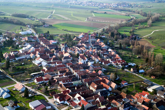 Aerial view of Sound in the district Appenhofen in Billigheim-Ingenheim in the state Rhineland-Palatinate, Germany