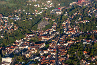 Niederbronn-les-Bains in the state Bas-Rhin, France from above