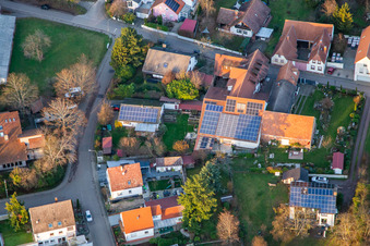 Aerial view of Winery/Wine Bar Vogler in the district Heuchelheim in Heuchelheim-Klingen in the state Rhineland-Palatinate, Germany
