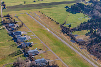 Oblique view of Gliding airfield Königsdorf in the district Wiesen in Königsdorf in the state Bavaria, Germany