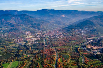From the northwest in Kappelrodeck in the state Baden-Wuerttemberg, Germany