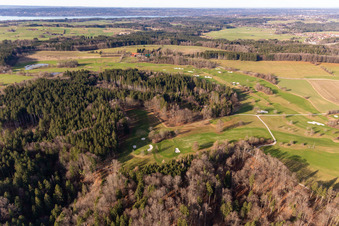 Aerial view of Berkramerhof Golf Club in the district Dorfen in Icking in the state Bavaria, Germany