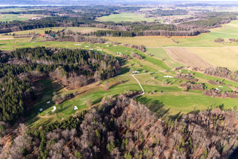 Aerial photograpy of Berkramerhof Golf Club in the district Dorfen in Icking in the state Bavaria, Germany