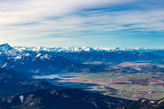Lake Kochel in Schlehdorf in the state Bavaria, Germany