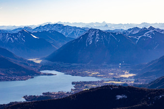 Aerial photograpy of From the northwest in the district Holz in Tegernsee in the state Bavaria, Germany