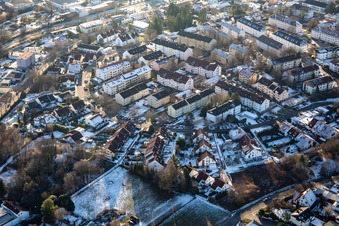 Maxburgring in winter with snow in Bad Bergzabern in the state Rhineland-Palatinate, Germany