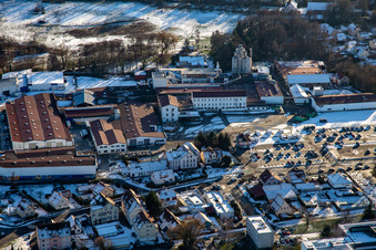 Aerial view of Burstner SA in Wissembourg in the state Bas-Rhin, France