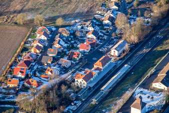 Station Winden and new development area Am bhf in Winden in the state Rhineland-Palatinate, Germany