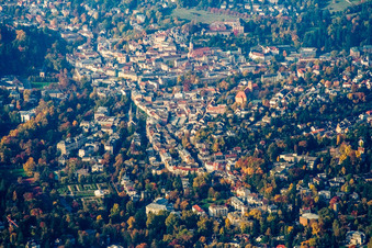 City center from the south in Baden-Baden in the state Baden-Wuerttemberg, Germany