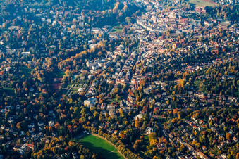 Lichtentaler Allee and Gönneranlage from the south in Baden-Baden in the state Baden-Wuerttemberg, Germany