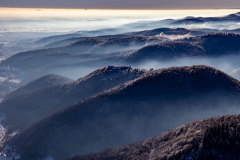 Mandengburg from the north in Eschbach in the state Rhineland-Palatinate, Germany