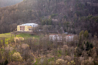 Villa Ludwigshöhe Palace in Edenkoben in the state Rhineland-Palatinate, Germany viewn from the air