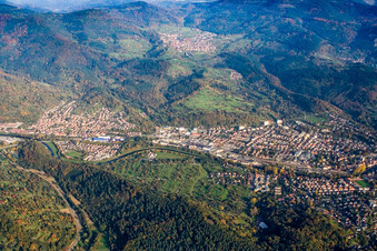 From the west in the district Hörden in Gaggenau in the state Baden-Wuerttemberg, Germany