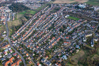 Landau West in Landau in der Pfalz in the state Rhineland-Palatinate, Germany from above