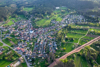 Aerial view of From the north in the district Gossersweiler in Gossersweiler-Stein in the state Rhineland-Palatinate, Germany