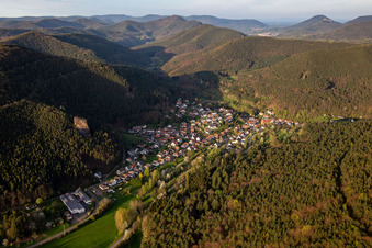 Aerial view of Under the Friedrichsfelsen in Lug in the state Rhineland-Palatinate, Germany