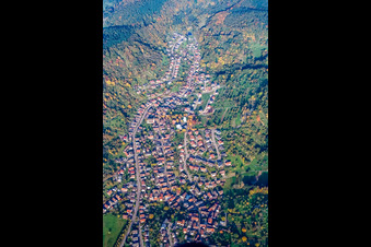 Aerial photograpy of Village view in the district Sulzbach in Gaggenau in the state Baden-Wurttemberg, Germany