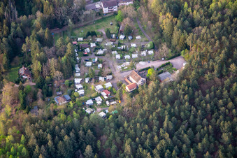 Aerial view of Camping and Nature Friends House Bethof in the district Lauterschwan in Vorderweidenthal in the state Rhineland-Palatinate, Germany