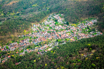 Bird's eye view of Dörrenbach in the state Rhineland-Palatinate, Germany