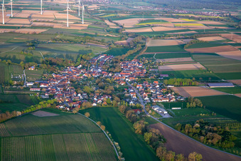 Drone recording of Dierbach in the state Rhineland-Palatinate, Germany