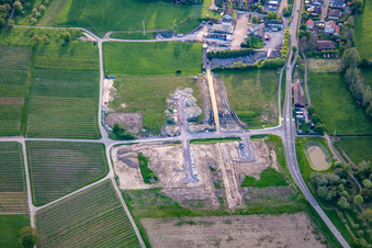 Industrial area East (Bahnhofstr) under development in Klingenmünster in the state Rhineland-Palatinate, Germany