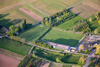 Football field in Göcklingen in the state Rhineland-Palatinate, Germany