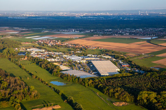 Horst industrial estate from the west in the district Minderslachen in Kandel in the state Rhineland-Palatinate, Germany