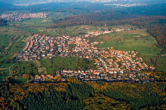 From the south in the district Schöllbronn in Ettlingen in the state Baden-Wuerttemberg, Germany