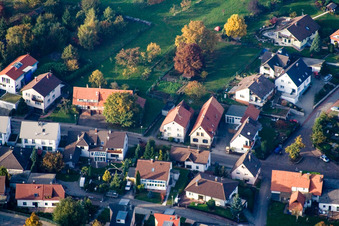 Long Street in the district Schluttenbach in Ettlingen in the state Baden-Wuerttemberg, Germany out of the air