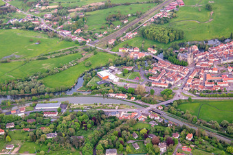 Confluence of the Albe and Saar in Sarralbe in the state Moselle, France