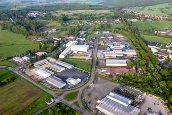 Rue du Donon commercial area in Sarralbe in the state Moselle, France