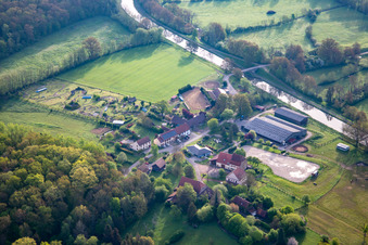 Aerial view of Parc Nature de Cheval in Neuweyerhof in Altwiller in the state Bas-Rhin, France