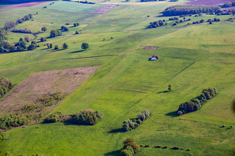 Aerial view of L'Oiseau Blanc ULM Platform in Achen in the state Moselle, France