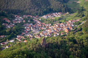 From the south in Wilgartswiesen in the state Rhineland-Palatinate, Germany