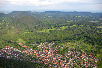 Oblique view of Wernersberg in the state Rhineland-Palatinate, Germany