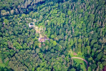 Aerial photograpy of Trifelsruhe natural burial site in Wernersberg in the state Rhineland-Palatinate, Germany