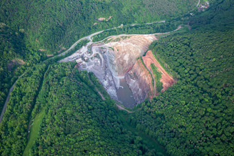 Oblique view of Palatinate Granite in Waldhambach in the state Rhineland-Palatinate, Germany