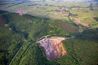 Palatinate Granite in Waldhambach in the state Rhineland-Palatinate, Germany from above