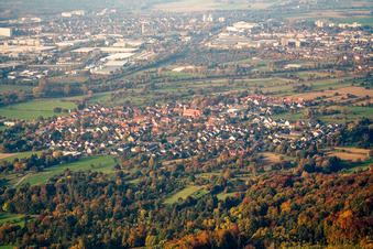 From the southeast in the district Oberweier in Ettlingen in the state Baden-Wuerttemberg, Germany