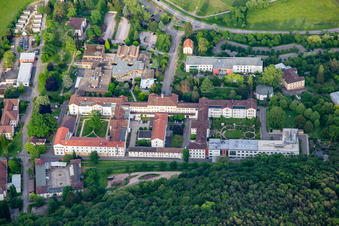 Pfalzklinik Landeck in Klingenmünster in the state Rhineland-Palatinate, Germany viewn from the air