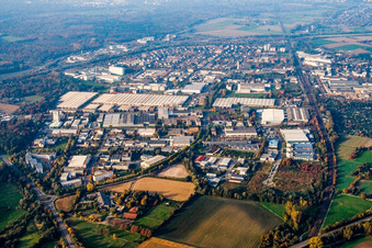 Industrial Area Ettlingen-West in Ettlingen in the state Baden-Wuerttemberg, Germany