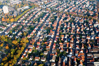 Aerial view of Albgaustr in the district Forchheim in Rheinstetten in the state Baden-Wuerttemberg, Germany