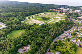 Former sports field of the Army Research Center Peenemünde in Peenemünde in the state Mecklenburg-Western Pomerania, Germany