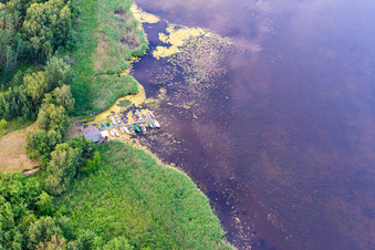 Boat dock at Cämmerer See in Peenemünde in the state Mecklenburg-Western Pomerania, Germany