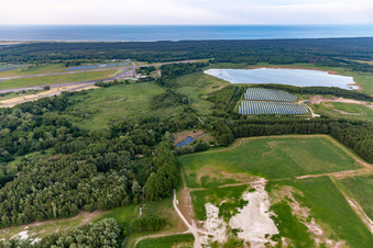 DGP Deponiegesellschaft mbH Peenemünde with sewage field and Kölpiensee in Peenemünde in the state Mecklenburg-Western Pomerania, Germany