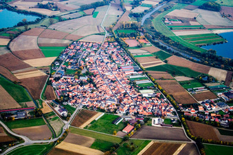 Town from the west in Neupotz in the state Rhineland-Palatinate, Germany